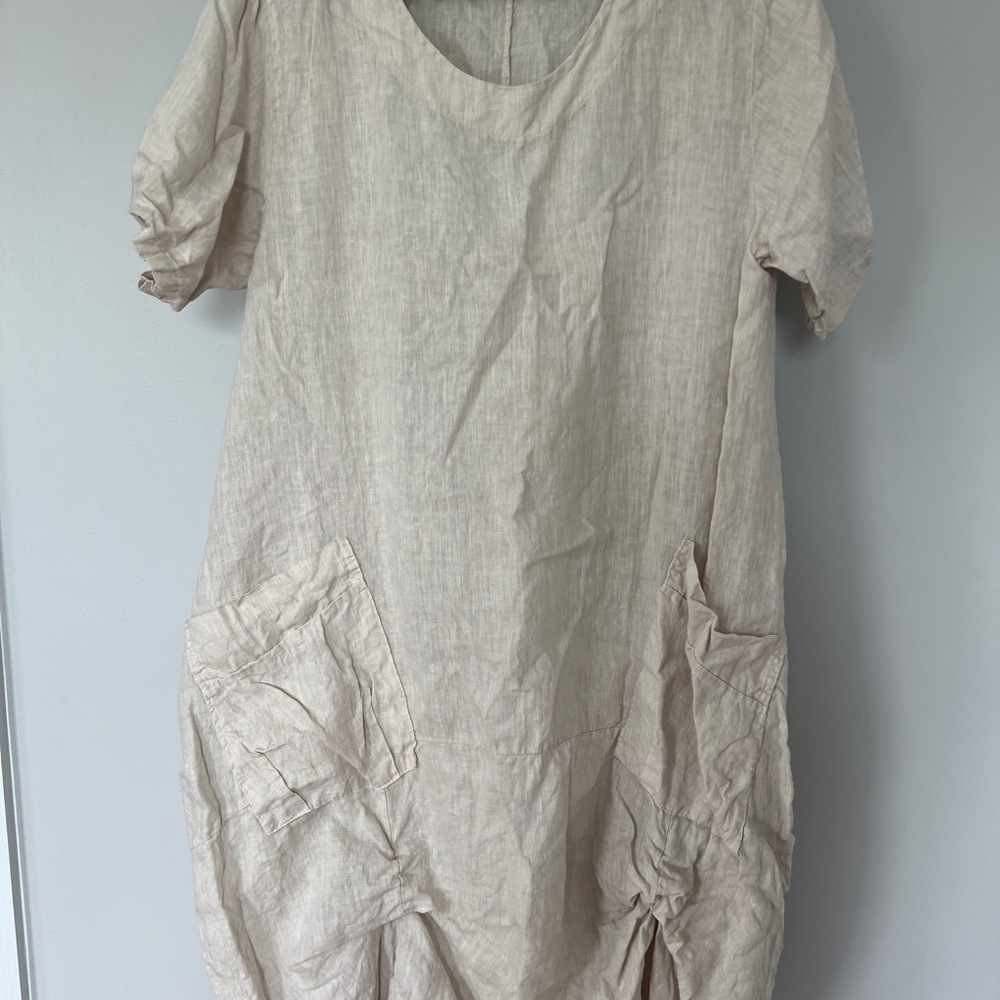 IMAN Cream Casual Dress
